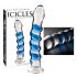 Icicles No. 5 - Spiraldildo aus Glas (transparent-blau)