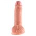 King Cock 18 cm Dildo mit Hoden - Natur