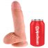 King Cock 18 cm Dildo mit Hoden - Natur