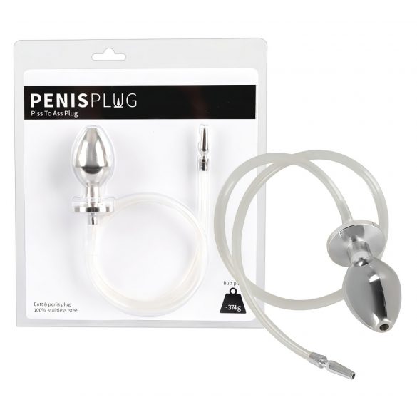 Piss-to-Ass Plug - Hohler Analdildo mit Harnröhrenreizer