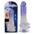 Crystal Clear - dildo se varlatem a přísavkou - 19,5 cm (průsvitné-fialové)