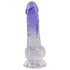 Crystal Clear - dildo se varlatem a přísavkou - 19,5 cm (průsvitné-fialové)