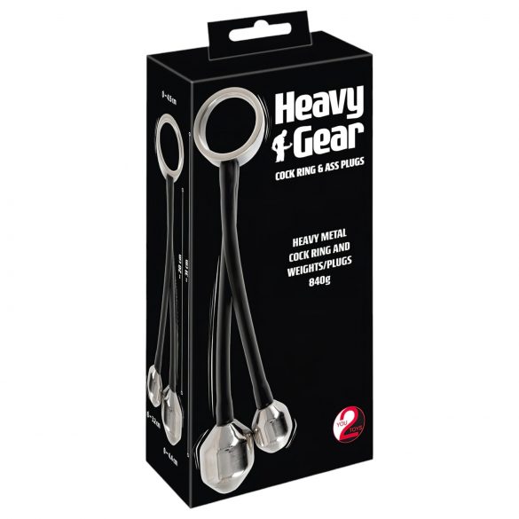 You2Toys Heavy Gear - Anal-Ring mit Gewicht (schwarz-silber)