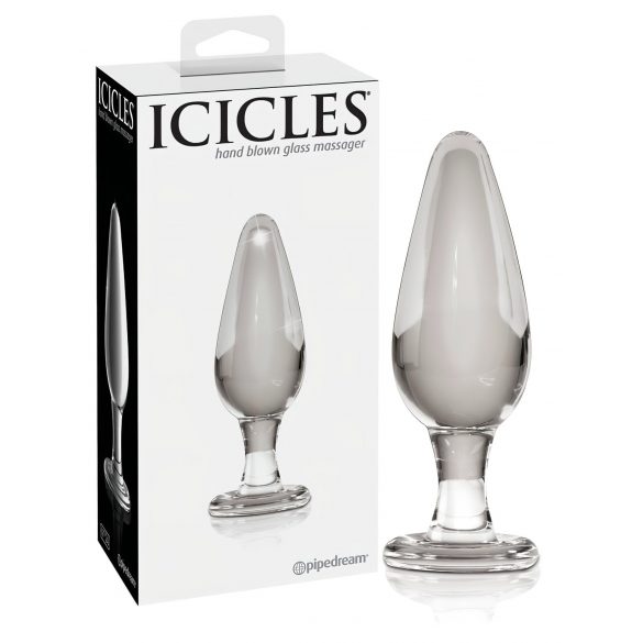 Icicles No. 26 - kuželovité, skleněné anální dildo (průhledné)