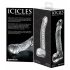 Icicles Nr. 61 - Transparenter Glas-Dildo mit Hoden und Penis