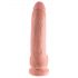 King Cock 9 - velký dildo s přísavkou a varlaty (23 cm) - přírodní