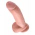 King Cock 9 - velký dildo s přísavkou a varlaty (23 cm) - přírodní