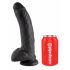 King Cock 9 - großer schwarzer Saugfuß-Dildo mit Hoden (23cm)