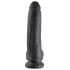 King Cock 9 - großer schwarzer Saugfuß-Dildo mit Hoden (23cm)