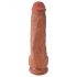 Král Cock 11 - přísavkový dildo s varlaty (28 cm) - tmavě přírodní