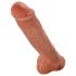 King Cock 11 - Haftfuß-Dildo mit Hoden (28cm) - dunkel natur