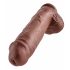 King Cock 11 - Saugnapf, Eier-Dildo (28cm) - Braun