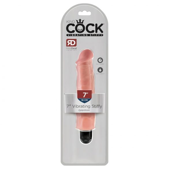 King Cock 7 Wassertight Vibrator - 18cm Natur