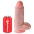 King Cock 9 Chubby - přísavkový dildo s varlaty (23 cm) - přírodní