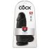 King Cock 9 Chubby - Haftfuß Dildo mit Hoden (23cm) - Schwarz