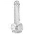 King Cock Clear 6 - Haftbasis und Hoden, kleiner Dildo (15cm)