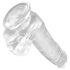 King Cock Clear 6 - Haftbasis und Hoden, kleiner Dildo (15cm)