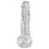 King Cock Clear 8 - připínací, testikulární dildo (20 cm)