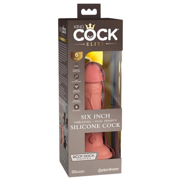 King Cock Elite 6 - Naturgetreuer Saugnapf-Vibrator (15cm)