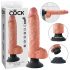 Pipedream King Cock Vibrating with Balls 10 - vibrátor s přísavkou a varlaty 25 cm (tělová barva)