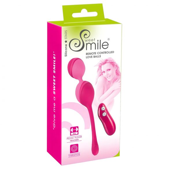 SMILE Love Balls - rádiové vibrační vajíčko - 82g (růžové)