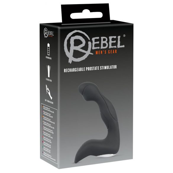 Rebel - Wiederaufladbarer, wellig Prostata-Vibrator für Anfänger (schwarz)