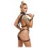 ZADO - 2-teiliges Leder-Harness-Set (schwarz-gold)