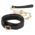 ZADO - Halsband mit Leine (schwarz-gold)