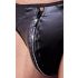 Svenjoyment - Glänzender Herren-String mit Strasszipper (Schwarz) - XL