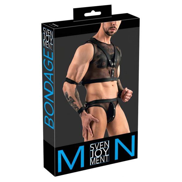 Svenjoyment Bondage - Netz Top und Jock Unterhosen Set (Schwarz) 