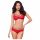 Obsessive 860-SET-3 - Rote Spitze-BH-Set mit Riemen und Rosen