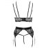 Abierta Fina - Spitzen-Dessous-Set (schwarz)