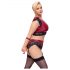 Cottelli Bondage Plus Size - Spitzen-BH-Set (rot-schwarz) 