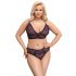 Cottelli Curves Plus Size - Transparente BH-Set mit Muster (Lila)