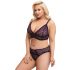 Cottelli Curves Plus Size - Transparente BH-Set mit Muster (Lila)