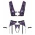 Cottelli Bondage - Dessous-Set mit Fesselriemen (schwarz-lila) - M