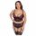 Cottelli Plus Size - Dessous-Set mit Strumpfhalter (Schwarz-Rot)