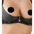 Abierta Fina - Glanzendes Steine Dessous-Set (Schwarz) - 80C/M