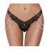 Cottelli - Luxuriöser bestickter Perlen-Tanga (schwarz) - M/L