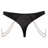 Cottelli - Luxuriöser bestickter Perlen-Tanga (schwarz) - M/L