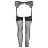 NO:XQSE - Schwarzes Spitzenstrumpfhalter-Set - M/L