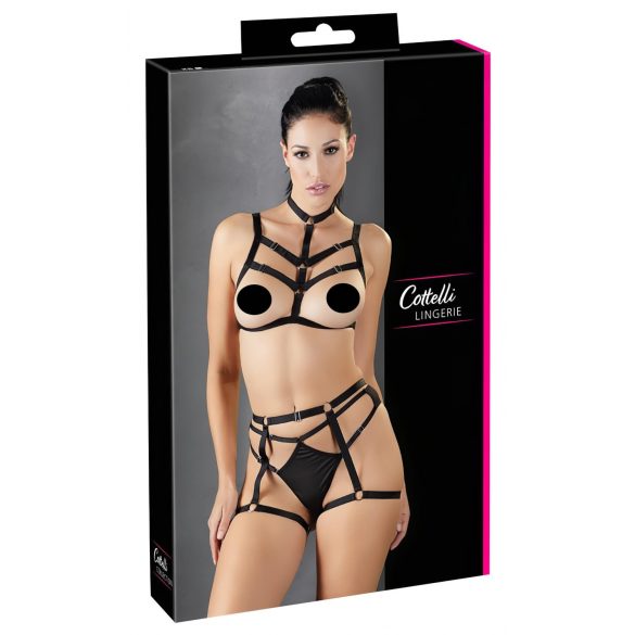 Cottelli - Dekor-Körpergurt Lingerie-Set - Schwarz (S-L)