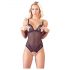 Cottelli - Spitze und Perlen offen Body (schwarz) - XL