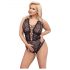 Cottelli Curves Plus Size - Transparenter Musterbody (Schwarz)