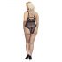 Cottelli Curves Plus Size - Transparenter Musterbody (Schwarz)