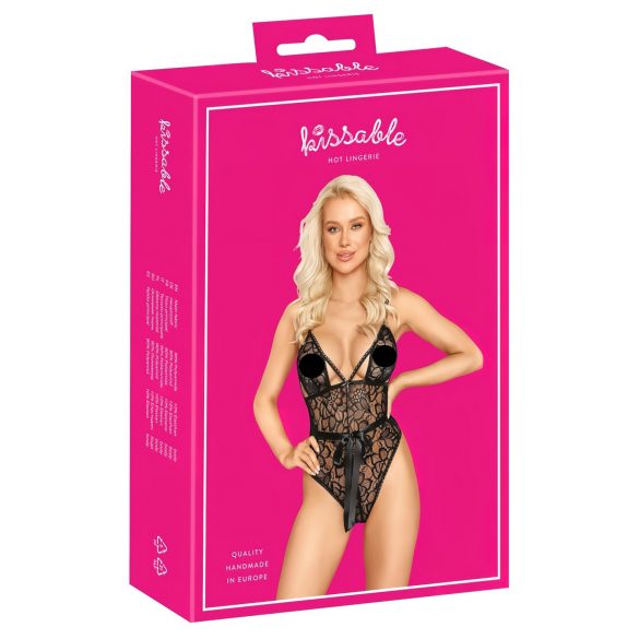 Kissable - krajkové body (černé) - L/XL