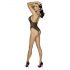 Cottelli - bestickter Body mit Spitze, offen (schwarz-lila)