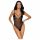 Cottelli - bestickter Body mit Spitze, offen (schwarz-lila) - L