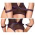 Cottelli Bondage - Offenes Body mit Armfesseln (schwarz) - XL