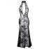 Noir - Transparenz, florales Maxi-Kleid (schwarz) - M